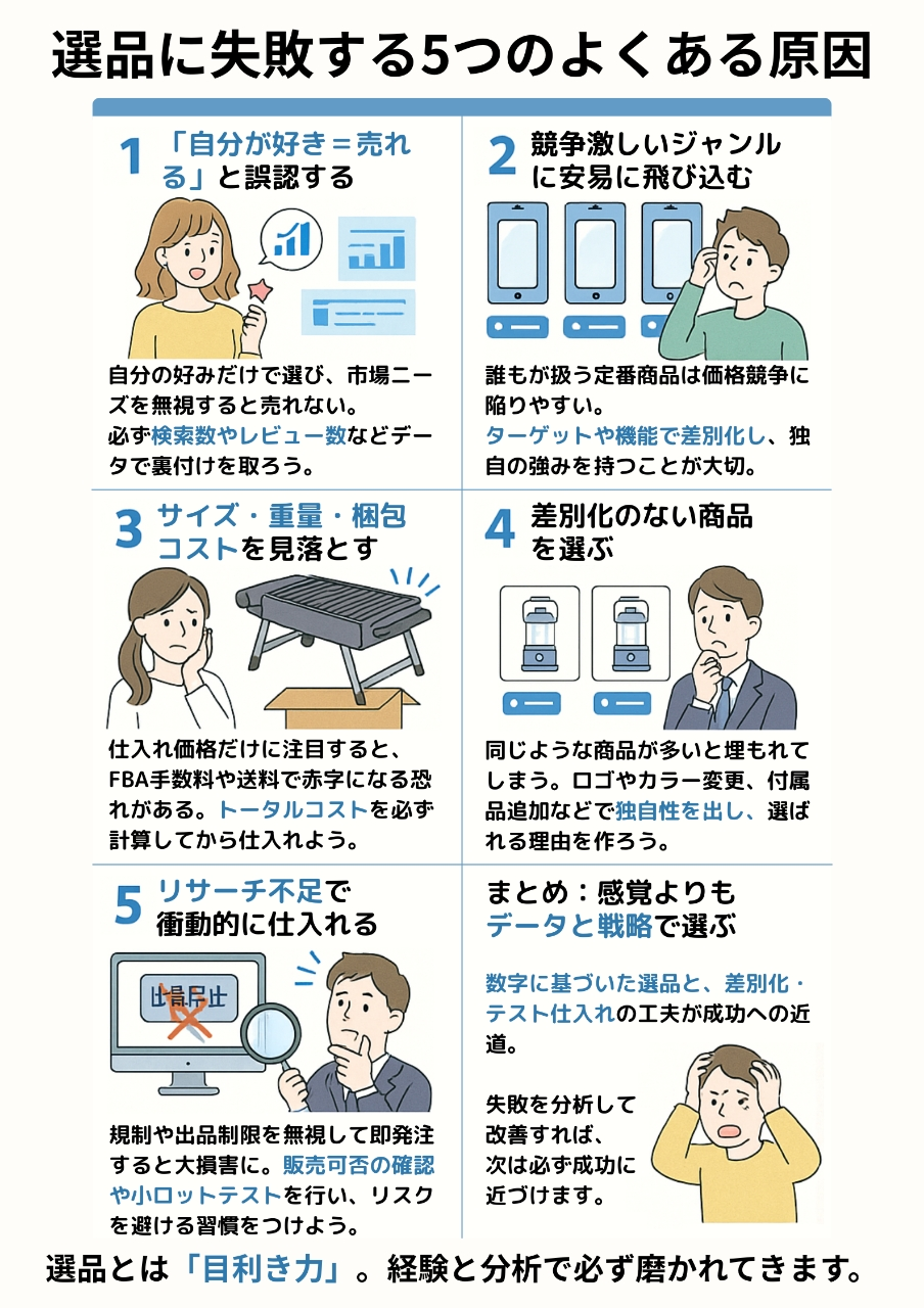 選品に失敗する5つのよくある原因